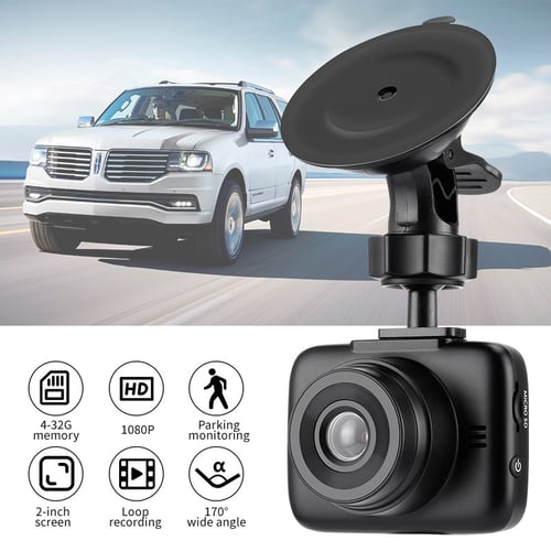 ABS Auto 3 Lenses Dash Cam 2-inch Screen Movement Detection Memory Card  Battery Powered Rechargeable Wide Angle Camera Recorder 