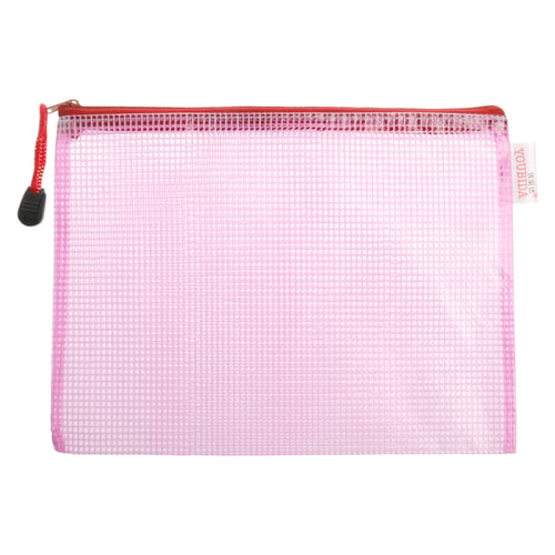 1Pcs Zippered Binder Pencil Bag Pouch with Ring Rivet 3 Holes File Holder  Storage Bag Filing Products School Office Supplies