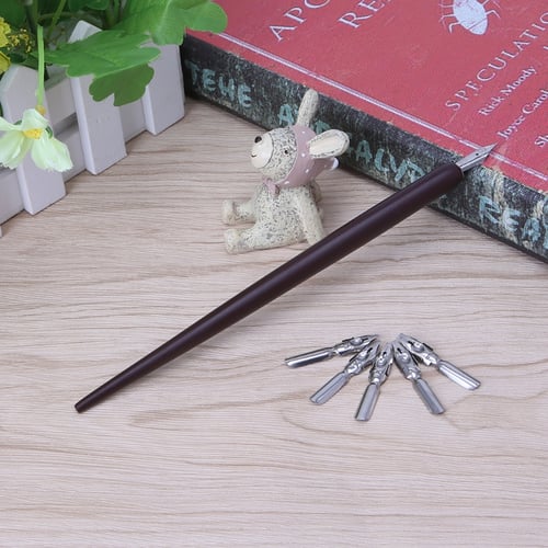 Wood Craft Script Antique Dip Pen Oblique Calligraphy Pen Holder