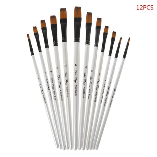 5 Pcs Acrylic Paint Brush Set Nylon Hair Watercolor Brushes Round Pointed  Tip Paintbrushes Professional Painting Kit