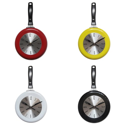 Egg Frying Pan Analog Designer Wall Clock Yellow