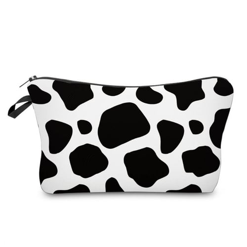 Travel Cosmetic Bag,Small Makeup Bag for Women,Black White Graphic