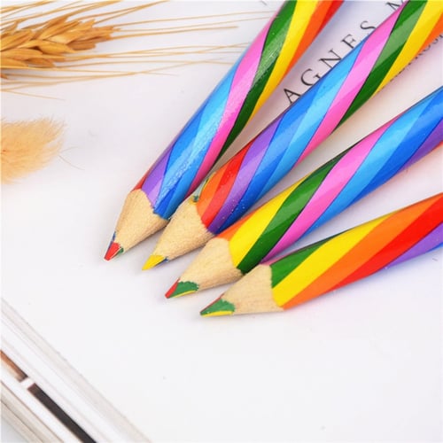 5 PCS Rainbow Colored Pencils for Kids Assorted Colors for Drawing