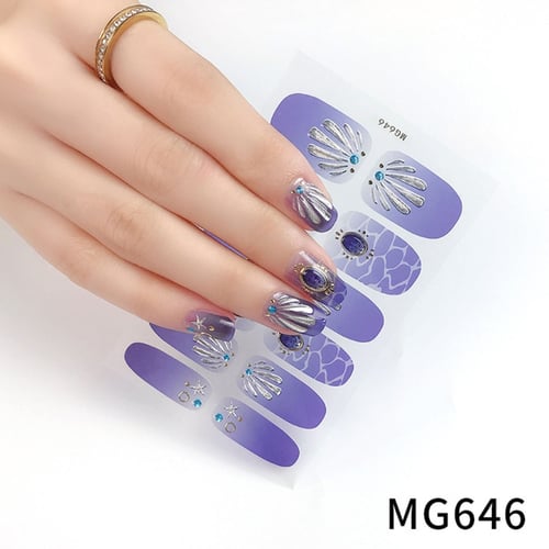 Wave Lines Nail Stickers, 3D Colorful Geometry Irregular Whirling Lines Nail  Decals Self-Adhesive