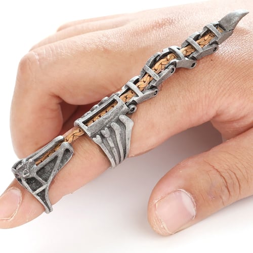 Full Finger Ring Armor Knuckle Joint Punk Rings Gothic Rock Hinged Finger  Claw Jewelry For Women Men Halloween Cosplay