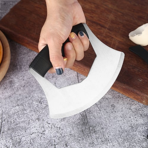 1pc Vegetable Chopper - Stainless Steel Rocker Knife for Lettuce &  Vegetables with Blade Protector