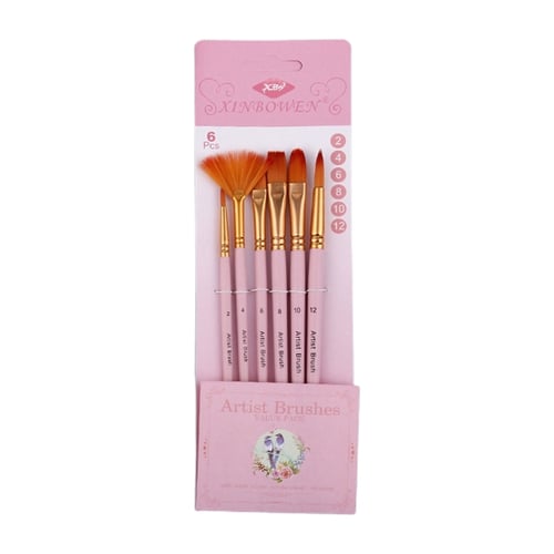 Children Painting 6 Pcs Pastel Watercolor Acrylic Brushes Set