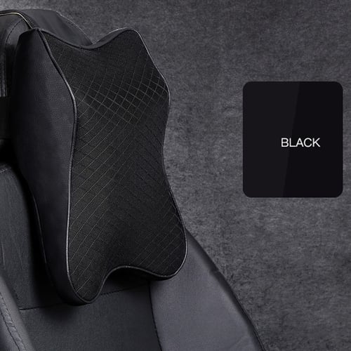 Car NeckHeadrest Pillow And Lumbar Support Back Pad Set Memory Foam Ergonomic  Seat Pad For Back Support Cervical Spine Headrest