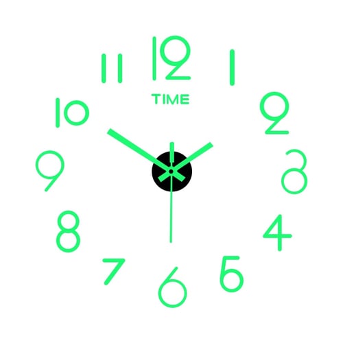 3D Wall Clock Luminous Frameless Wall Clocks Wall Stickers Silent