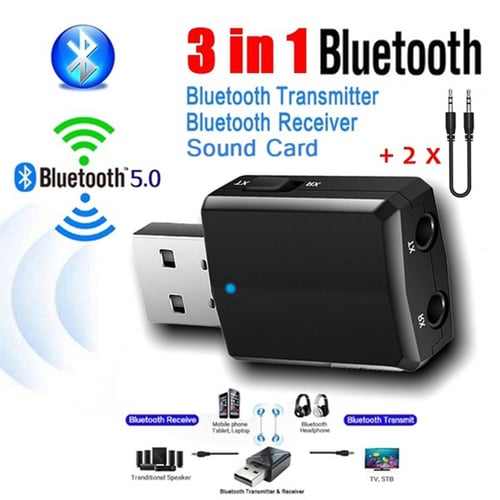 Adaptateur Bluetooth USB 5.0, Adaptateur Audio Bluetooth USB 2 en 1 TV  Ordinateur Voiture Bluetooth 5.0