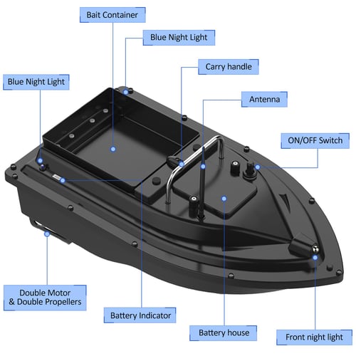 16 GPS Point Intelligent Return 3 Hopper RC Fishing Boat Bait 500M