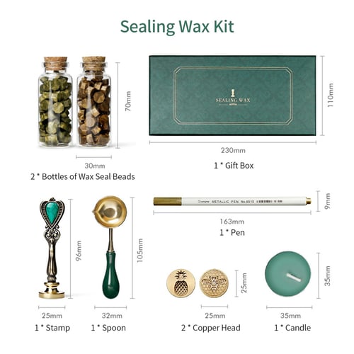 Wax Seal Kit 600pcs Sealing Wax Beads with 1pc Wax Melting Spoon