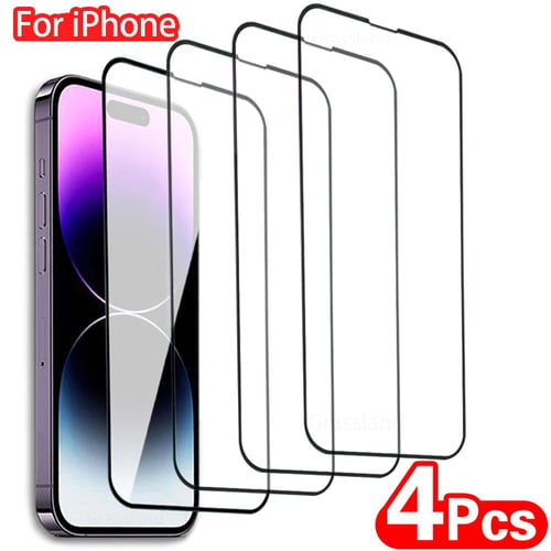 4Pcs Tempered Glass For iPhone 15 14 13 12 11 Pro Max Anti-Burst Screen  Protector For iPhone 7 8 Plus X XR XS Max Protective Glass - buy 4Pcs Tempered  Glass For