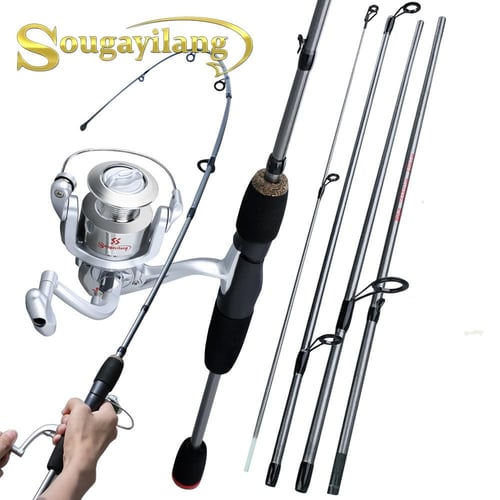 Freshwater Saltwater Travel Fishing Rod Reel Combos 5 Sections