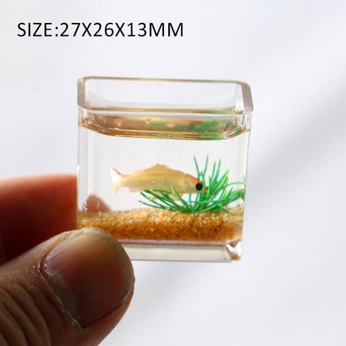 1:12 Scale Mini Fish Tank Model Dolls House Miniature Aquarium Accessories