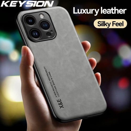 For iPhone 15 Pro Max 14 13 12 11 X Luxury Shockproof Leather Square Stand  Case