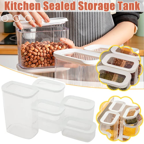 Food Storage Container Plastic Kitchen Noodle Box Multigrain Storage Tank  Transparent Sealed Cans Milk Powder Washing Powder Box