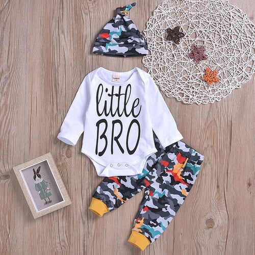 Synpos Spring Little Man Letter Print Newborn Baby Boy Clothes Set