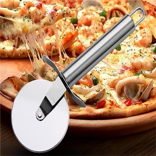 Stainless Steel Pizza Knife Cutter Pastry Pasta Dough Crimper