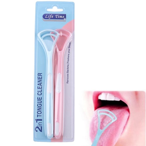 10Pcs Tongue Brush Long Handle Silicone Tongue Scraper Tongue Cleaner Helps  Fight Bad Breath for Tongue Mouth(Pink)