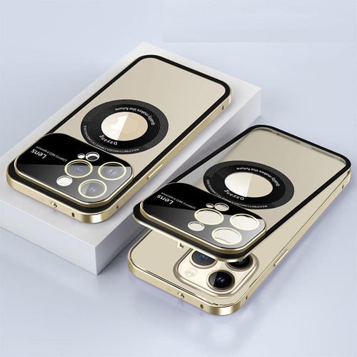 Luxury Aluminum Alloy Metal Plate Frame Case With Magsafe Magnetic