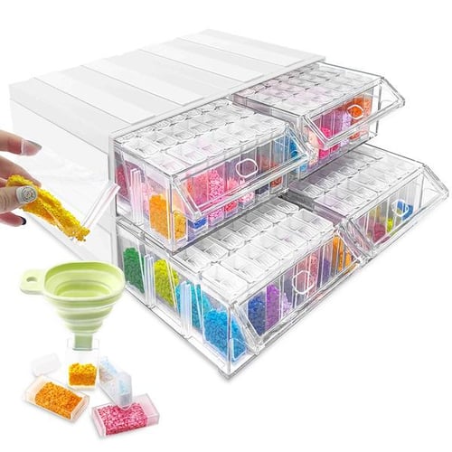 1pc 60-Grid Diamond Painting Storage Container, Diamond Painting Storage  Case, 5D Diamond Painting Bead Organizer, With 3 Different Specifications Of