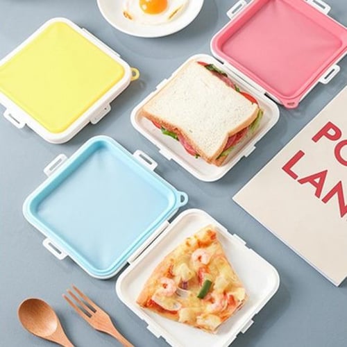 Sandwich Containers Lunch Box Toast Storage Box With Lid Portable Food  Storage Case Reusable Microwave Lunch Box Sandwich Case - AliExpress