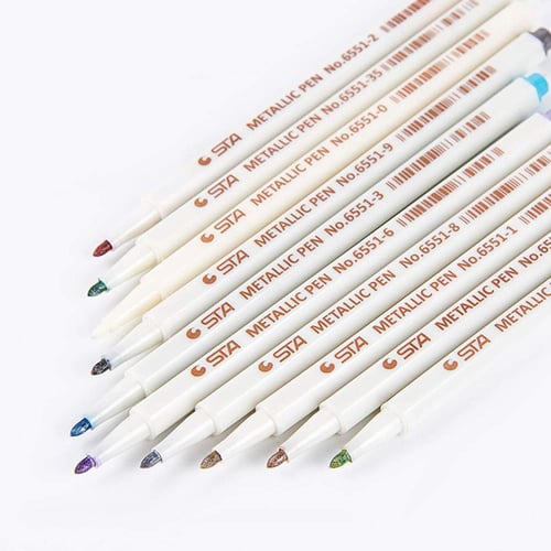 12 Colors Acrylic Paint Markers Set Water-Based Art Marker Pen 0.7-2mm Fine  Tip