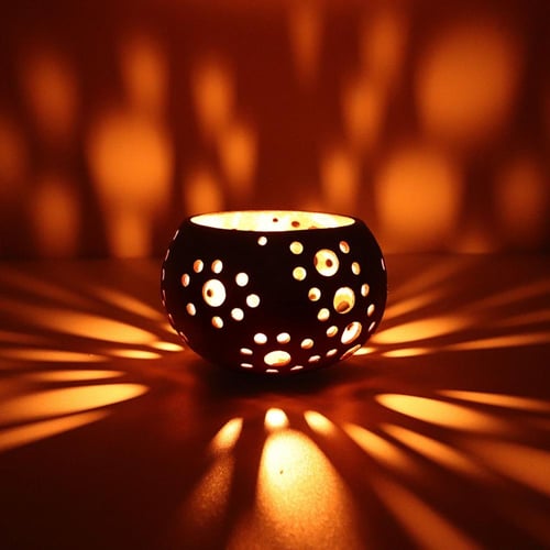 Natural Wooden Candle Holder Tea Light Candlesticks Christmas Party Home  Decor