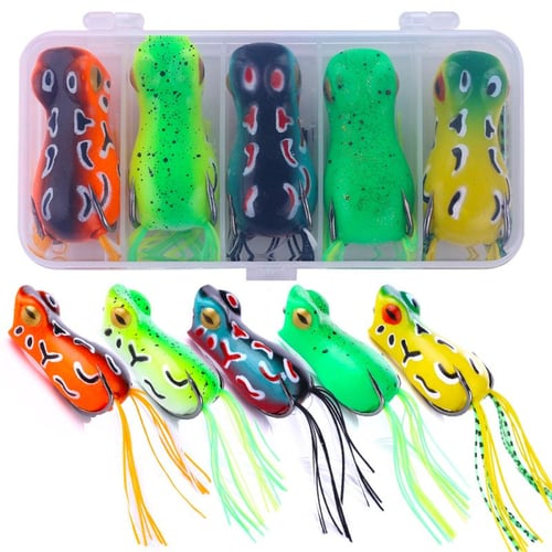5 Pack Realistic Prop Frog Bass Trout Fishing Lures Kit Set Soft Swimbait  Floating Bait With Hooks - buy 5 Pack Realistic Prop Frog Bass Trout  Fishing Lures Kit Set Soft Swimbait