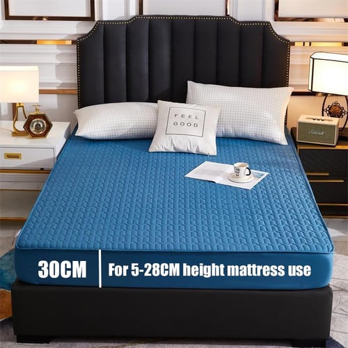 Quilted Embossed Waterproof Mattress Protector Fitted Sheet Waterproof Bed  Cover with Elastic