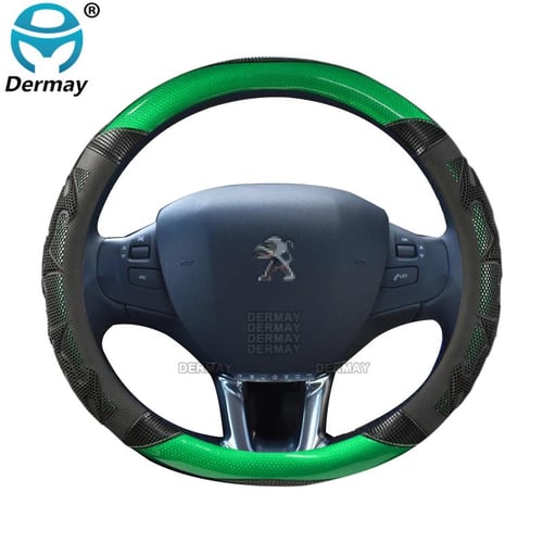 for Peugeot 207 2006~2014 Car Steering Wheel Cover Cute Carbon