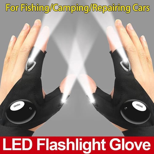 2PCS LED Flashlight Gloves Gifts for Men Handsfree Lights for
