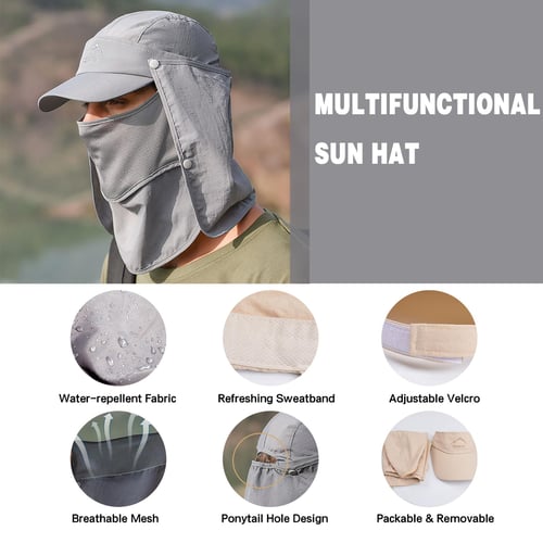 Adjustable Sun 360° Rotation Sun Visor Hat UV Protection Hat Face  Shield(#1)