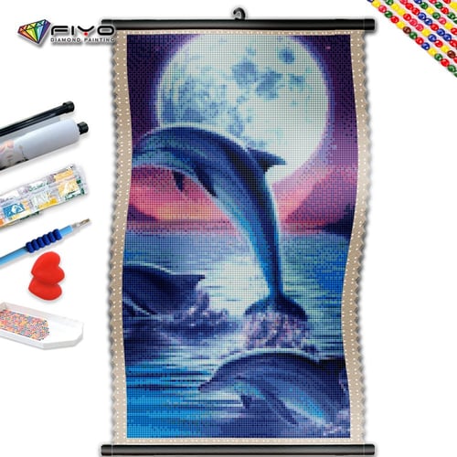 Diamond Painting The New Ocean Sunset Dolphin Landscape Diamond Mosaic Full  Rhinestones Embroidery Cross Stitch Kit Needlework - AliExpress