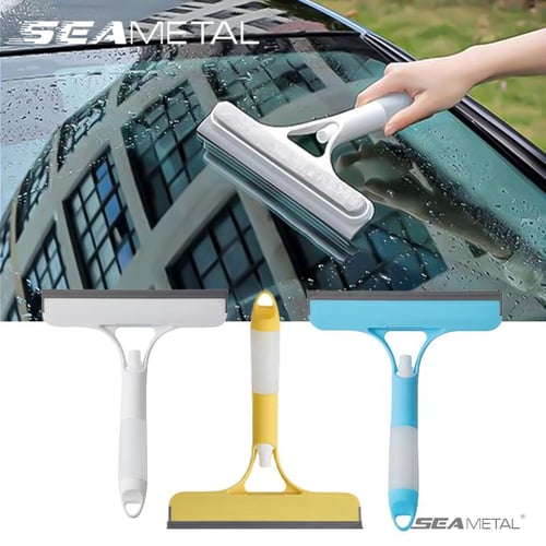 1pc Triple Function Yellow Window Cleaning Squeegee For Glass, Shower Door,  Car Windshield, Household Cleaning Tool