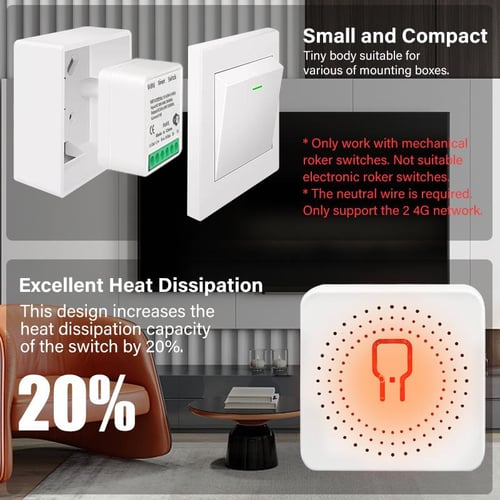 DIY Mini Smart Light WiFi Switch Wireless Remote Control Smart Home Breaker  Tuya Smart Life APP Works With Alexa And Google Home