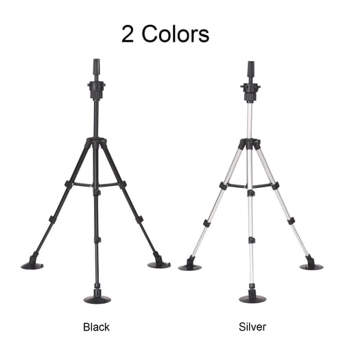 Andoer Wig Stand Tripod with Suction Cups Mini Adjustable Mannequin Head  Stand Manikin Head Tripod Stand Portable Cosmetology Hairdressing Training  Mannequin Head Stand 