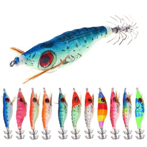 5pcs Luminous Squid Jig Hooks Octopus Fishing Baits Set With Double Layer  Hook For Freshwater Seawater