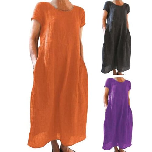 Casual Simplicity Solid Pocket O Neck Vest Dress Dresses Casual Simplicity Solid Pocket O Neck Vest Dress Dresses