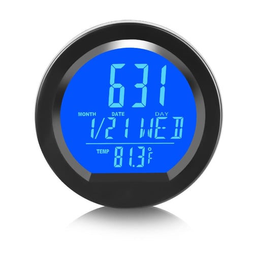 Car Clocks With Night Display Thermometer Auto Internal Stick-on Digital  Watch Solar Powered 24-hour Car Clock