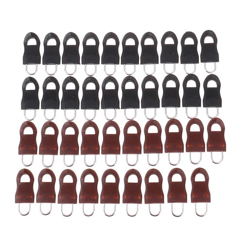 10pcs/set 11mm Universal Metal Glitter Steel Color Diy Fix Zipper Puller  Repair Kit Replacement Slider Sewing Tailor Tools For Bag Suitcase Clothes