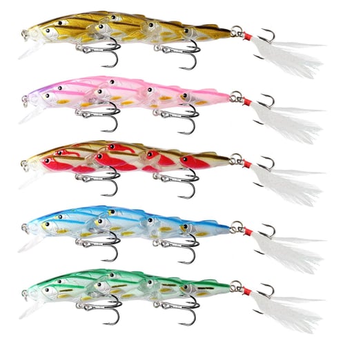 Lifelike Swimming Fishing Lures 43pcs Assorted Size Minnow Fly Lures Kit