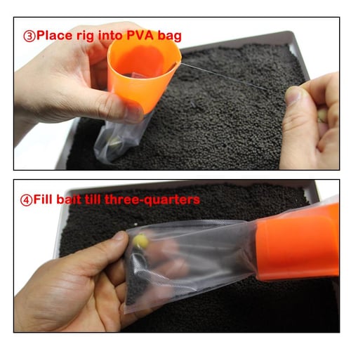 Carp Fishing PVA Mesh Refills Kit Method Feeder Fishing Baits Accessories  Fast Melt PVA Bags For Boilies Groundbait Loading Tool