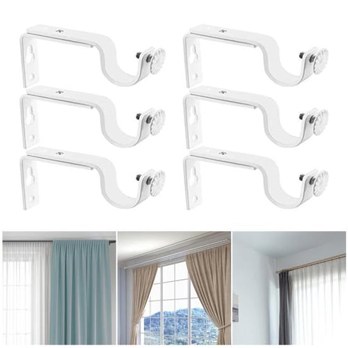 4 Pcs Curtain Rod Bracket Heavy Duty Curtain Rod Holder Rod Hooks