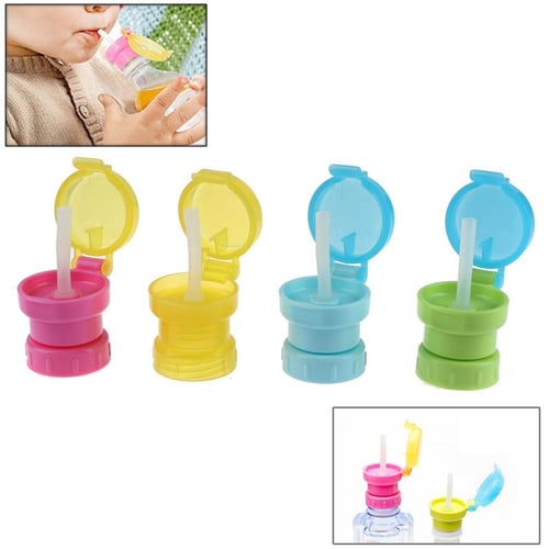 1PC Portable Kids No Spill Choke Water Bottle Cup Adapter with Tube  Drinking Straw for Baby Drink Feeder Water Leak Proof Cap