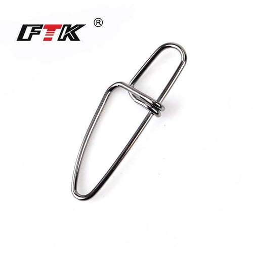 100pcs Stainless Steel Fishing Swivel Snap Pin Safety Connector Lure Clip  Lock