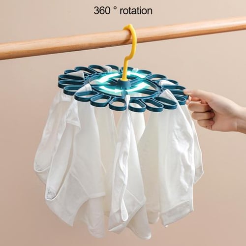 Rotate Cloth Hanger with clips bra Socks Drying Rack wall mount