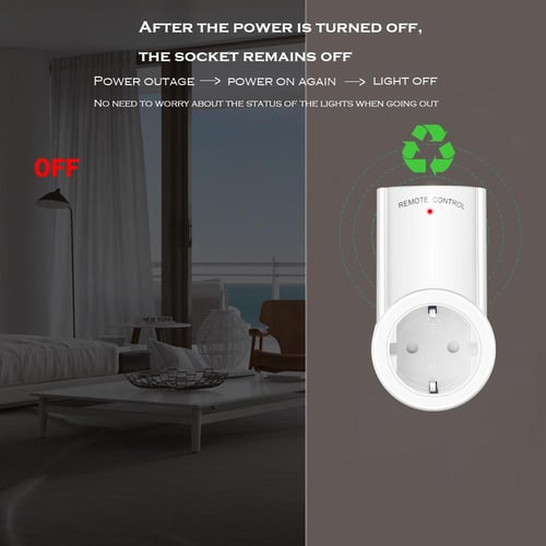 Wireless Remote Control Smart Socket EU UK French Plug Wall 433mhz