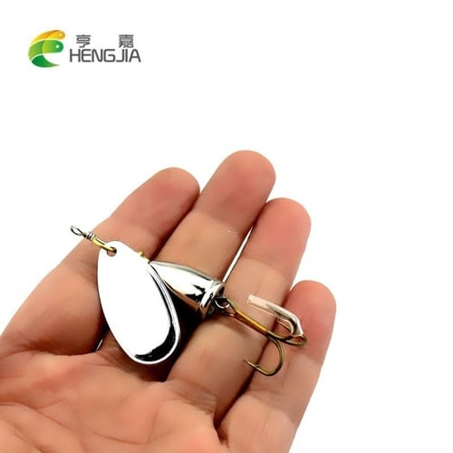 Cheap HENGJIA 0.44oz Metal Spinner Spoon Bait with 2 Blades Trout Bass Pike  Fishing Lures lot 10
